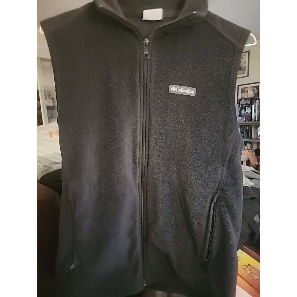 Columbia Fleece Vest Black Mens Size M Nice Mid weight CR2